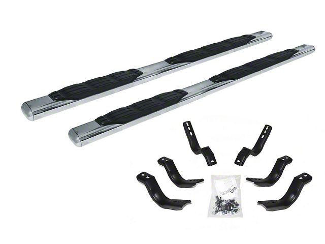 Go Rhino 4-Inch 1000 Series Side Step Bars; Polished (03-09 RAM 3500 Quad Cab)