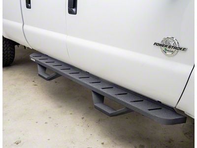 Go Rhino RB10 Running Boards with Drop Steps; Textured Black (14-18 Sierra 1500 Double Cab)