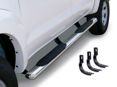 Go Rhino 4-Inch OE Xtreme Side Step Bars; Polished (15-19 6.6L Duramax Sierra 2500 HD Double Cab)