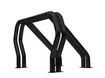 Go Rhino Double Bar/Double Kicker Bed Bar; Black (01-19 Sierra 2500 HD)