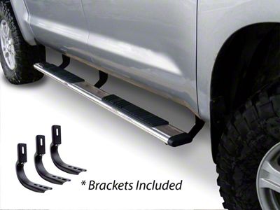 Go Rhino 5-Inch OE Xtreme Low Profile Side Step Bars; Polished (15-19 6.6L Duramax Silverado 2500 HD Crew Cab)