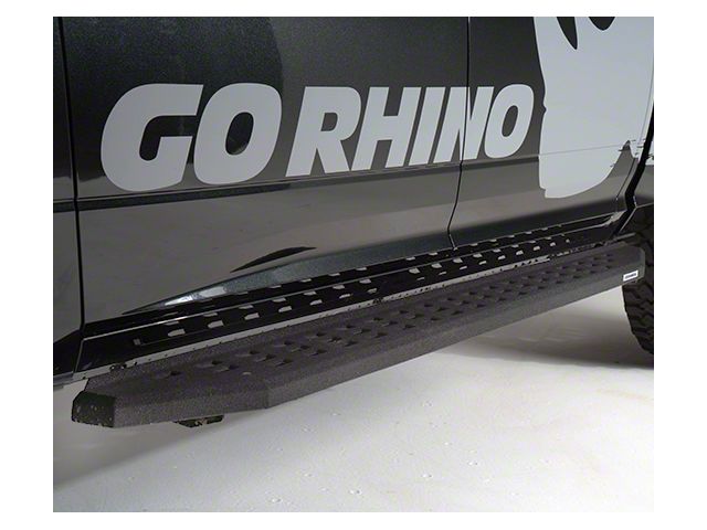 Go Rhino RB20 Running Boards; Protective Bedliner Coating (20-24 Silverado 2500 HD Crew Cab)