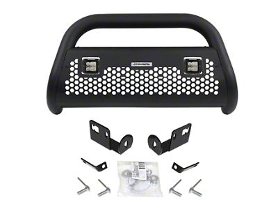 Go Rhino RC2 LR Bull Bar with Two 3-Inch Cube Lights; Textured Black (03-06 Silverado 2500 HD)