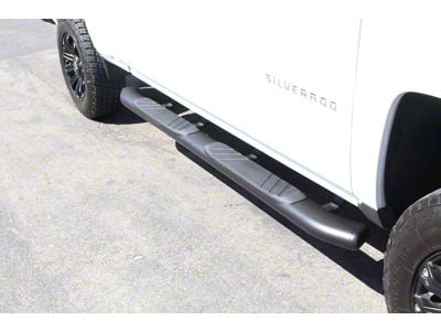 Go Rhino 5-Inch OE Xtreme Composite Side Step Bars; Black (15-19 6.0L Silverado 3500 HD Double Cab)