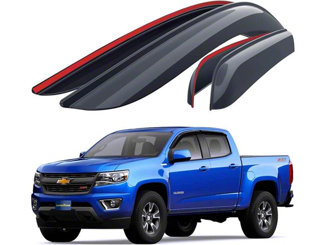 Goodyear Car Accessories Shatterproof in-Channel Window Deflectors (15-22 Canyon Crew Cab)