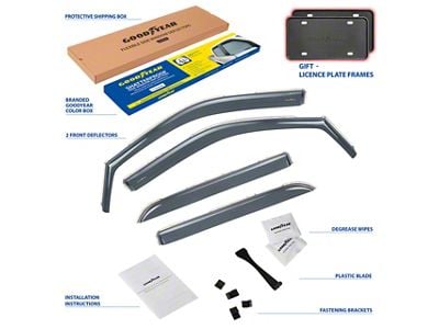 Goodyear Car Accessories Shatterproof in-Channel Window Deflectors (19-24 RAM 3500 Crew Cab, Mega Cab)