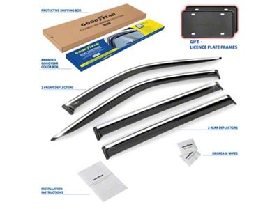 Goodyear Car Accessories Shatterproof Tape-On Window Deflectors (20-25 Sierra 3500 HD Crew Cab)