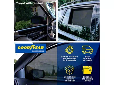 Goodyear Car Accessories Magnetic Car Window Sunshade (19-25 RAM 1500 Crew Cab)