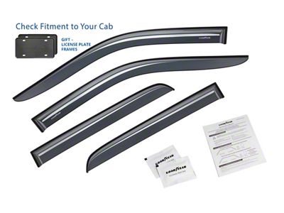 Goodyear Car Accessories Shatterproof Tape-On Window Deflectors (10-18 RAM 2500 Crew Cab)