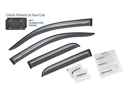 Goodyear Car Accessories Shatterproof Tape-On Window Deflectors (15-19 Sierra 2500 HD Double Cab)