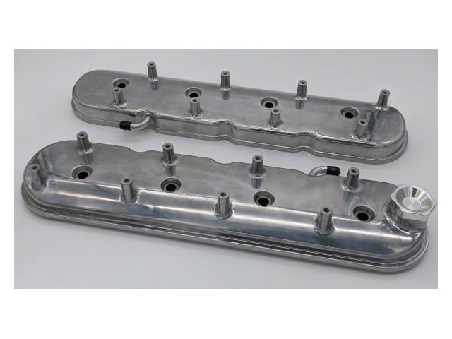 Granatelli Motor Sports Stock/Standard Valve Covers; Polished (10-19 6.0L Sierra 3500 HD)