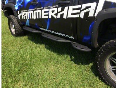 Hammerhead Wheel to Wheel Running Boards; Black (07-13 Sierra 1500 Crew Cab)