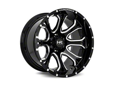 Hardrock Offroad BloodShot Xposed Gloss Black Milled 6-Lug Wheel; 20x12; -44mm Offset (07-13 Sierra 1500)