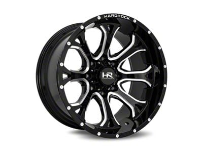 Hardrock Offroad BloodShot Xposed Gloss Black Milled 6-Lug Wheel; 22x12; -51mm Offset (07-13 Sierra 1500)