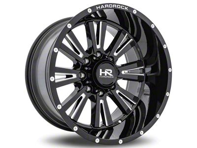 Hardrock Offroad Spine Xposed Gloss Black Milled 6-Lug Wheel; 20x10; -19mm Offset (07-13 Sierra 1500)