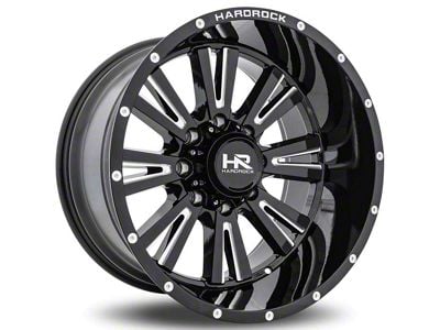 Hardrock Offroad Spine Xposed Gloss Black Milled 6-Lug Wheel; 20x12; -44mm Offset (07-13 Sierra 1500)