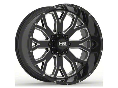 Hardrock Offroad Slammer Xposed Gloss Black Milled 8-Lug Wheel; 22x12; -44mm Offset (11-14 Sierra 3500 HD SRW)