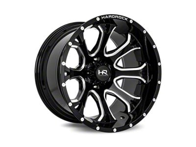 Hardrock Offroad BloodShot Xposed Gloss Black Milled 6-Lug Wheel; 20x12; -44mm Offset (07-13 Silverado 1500)