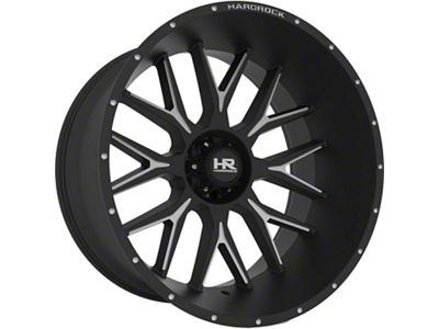 Hardrock Offroad Affliction Xposed Gloss Black Milled 8-Lug Wheel; 22x12; -44mm Offset (11-14 Silverado 3500 HD SRW)