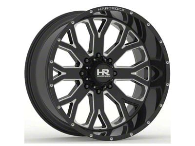 Hardrock Offroad Slammer Xposed Gloss Black Milled 8-Lug Wheel; 20x12; -44mm Offset (15-19 Sierra 3500 HD SRW)