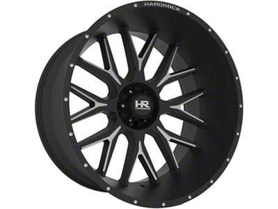 Hardrock Offroad Affliction Xposed Gloss Black Milled 8-Lug Wheel; 22x12; -44mm Offset (15-19 Silverado 3500 HD SRW)