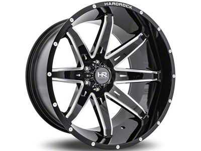 Hardrock Offroad PainKiller Xposed Gloss Black Milled 6-Lug Wheel; 20x10; -19mm Offset (99-06 Silverado 1500)