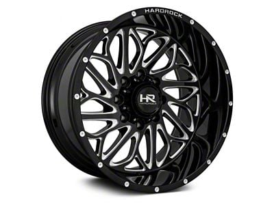 Hardrock Offroad BlackTop Xposed Gloss Black Milled 8-Lug Wheel; 20x10; -19mm Offset (01-06 Sierra 2500 HD)