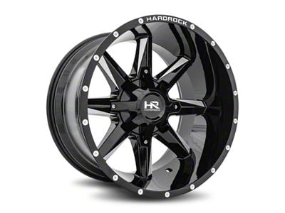 Hardrock Offroad Hardcore Gloss Black Milled 8-Lug Wheel; 20x12; -44mm Offset (01-06 Sierra 2500 HD)