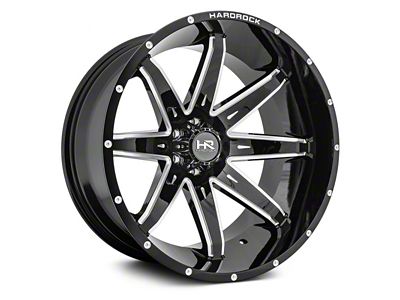 Hardrock Offroad Painkiller Xposed Gloss Black Milled 8-Lug Wheel; 20x12; -44mm Offset (01-06 Sierra 2500 HD)