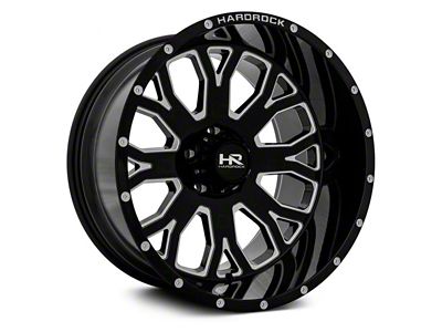 Hardrock Offroad Slammer Xposed Gloss Black Milled 8-Lug Wheel; 20x12; -44mm Offset (01-06 Sierra 2500 HD)