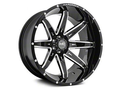 Hardrock Offroad Painkiller Xposed Gloss Black Milled 8-Lug Wheel; 20x10; -19mm Offset (01-06 Sierra 3500 HD SRW)