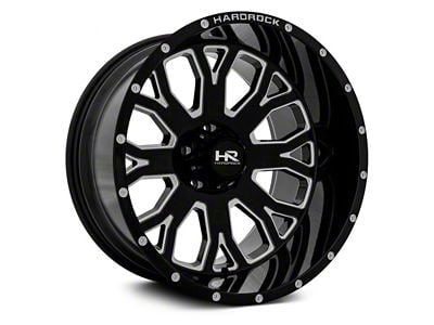 Hardrock Offroad Slammer Xposed Gloss Black Milled 8-Lug Wheel; 22x12; -44mm Offset (01-06 Sierra 3500 HD SRW)