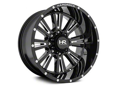 Hardrock Offroad Spine Xposed Gloss Black Milled 8-Lug Wheel; 20x10; -19mm Offset (01-06 Sierra 3500 HD SRW)