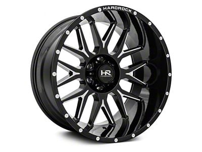 Hardrock Offroad Affliction Gloss Black Milled 8-Lug Wheel; 22x12; -44mm Offset (03-09 RAM 2500)