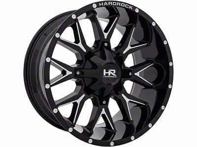 Hardrock Offroad H700 Affliction Gloss Black Milled 8-Lug Wheel; 20x12; -44mm Offset (03-09 RAM 2500)