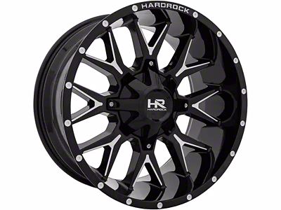 Hardrock Offroad H700 Affliction Gloss Black Milled 8-Lug Wheel; 20x9; 0mm Offset (03-09 RAM 2500)