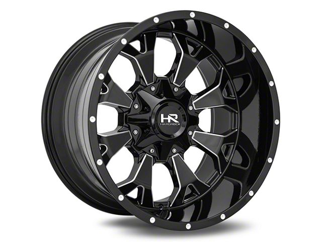 Hardrock Offroad Devastator Gloss Black Milled 6-Lug Wheel; 20x10; -19mm Offset (04-08 F-150)