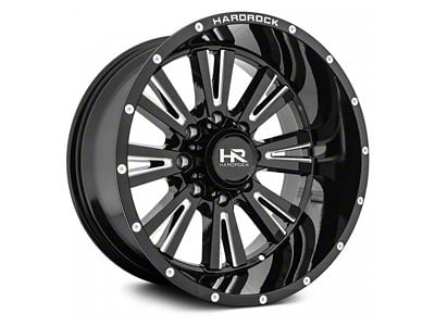 Hardrock Offroad Spine Xposed Gloss Black Milled 6-Lug Wheel; 20x12; -44mm Offset (04-08 F-150)