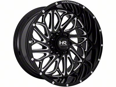 Hardrock Offroad BlackTop Xposed Gloss Black Milled 6-Lug Wheel; 20x10; -19mm Offset (07-13 Sierra 1500)