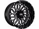 Hardrock Offroad BlackTop Xposed Gloss Black Milled 6-Lug Wheel; 20x10; -19mm Offset (07-13 Sierra 1500)