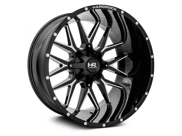 Hardrock Offroad Affliction Gloss Black Milled 6-Lug Wheel; 20x12; -44mm Offset (07-13 Silverado 1500)