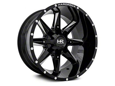 Hardrock Offroad Hardcore Gloss Black Milled 6-Lug Wheel; 20x12; -44mm Offset (07-13 Silverado 1500)