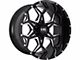 Hardrock Offroad Reckless Xposed Gloss Black Milled 6-Lug Wheel; 20x10; -19mm Offset (07-13 Silverado 1500)