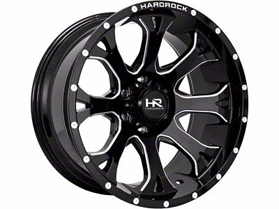 Hardrock Offroad BloodShot Xposed Gloss Black Milled 6-Lug Wheel; 22x12; -44mm Offset (07-14 Yukon)