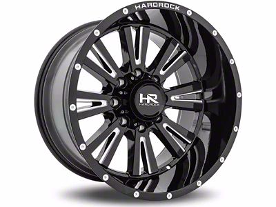 Hardrock Offroad Spine Xposed Gloss Black Milled 6-Lug Wheel; 20x10; -19mm Offset (07-14 Yukon)