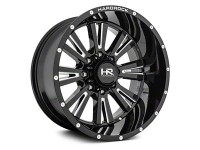 Hardrock Offroad Spine Xposed Gloss Black Milled 5-Lug Wheel; 20x12; -44mm Offset (09-18 RAM 1500)