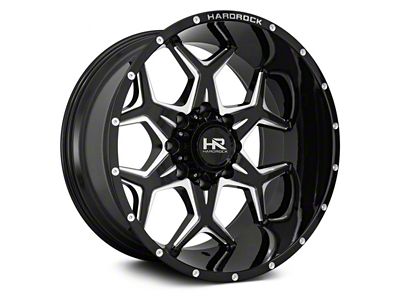 Hardrock Offroad Reckless Xposed Gloss Black Milled 8-Lug Wheel; 22x12; -51mm Offset (10-18 RAM 3500 SRW)