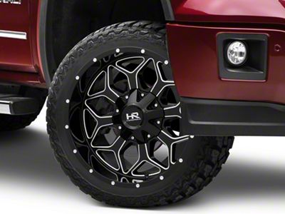 Hardrock Offroad Indestructible Gloss Black Milled 6-Lug Wheel; 22x10; -25mm Offset (14-18 Sierra 1500)