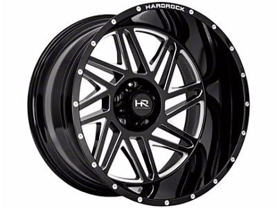 Hardrock Offroad Bones Xposed Gloss Black Milled 6-Lug Wheel; 20x12; -44mm Offset (15-20 F-150)