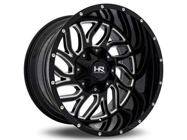 Hardrock Offroad Destroyer Gloss Black Milled 6-Lug Wheel; 20x9; 0mm Offset (15-20 F-150)